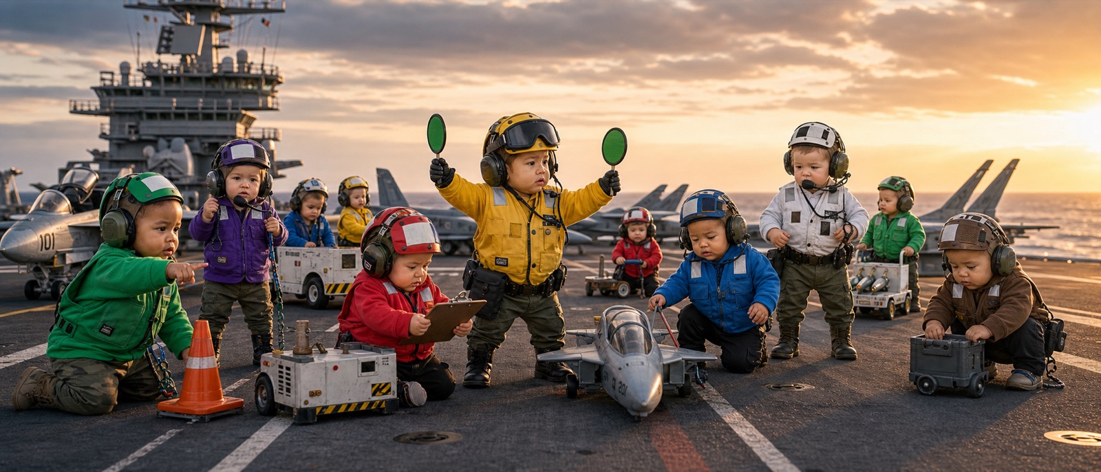 Modern Navy carrier flight deck tribute