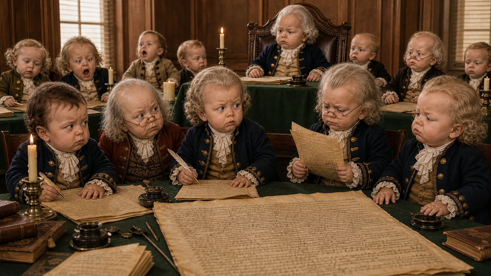 Baby founders reviewing the Constitution file